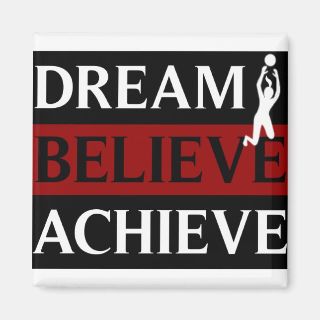 Dream Believe Achieve Womens Volleyball Magnet (Front)