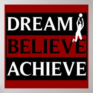Dream Believe Achieve Womens Volleyball Poster