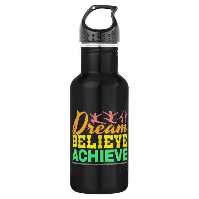 Dream Believe Quote - Women's Gymnastics  532 Ml Water Bottle (Front)