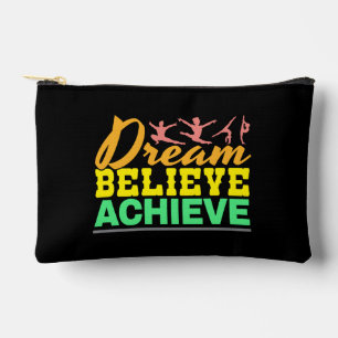 Dream Believe Quote - Women's Gymnastics  Accessory Pouch