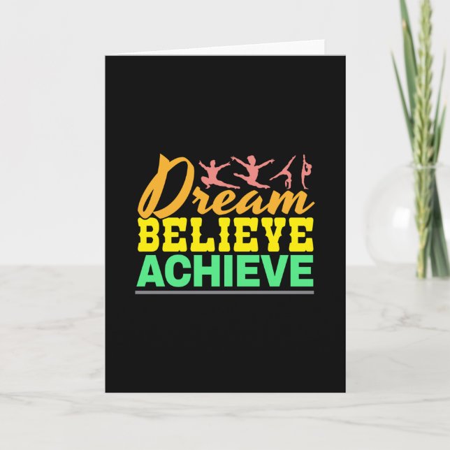 Dream Believe Quote - Women's Gymnastics  Card (Front)