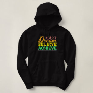 Dream Believe Quote - Women's Gymnastics Hoodie