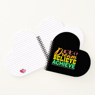Dream Believe Quote - Women's Gymnastics Notebook