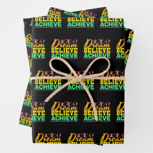 Dream Believe Quote - Women's Gymnastics  Wrapping Paper Sheet