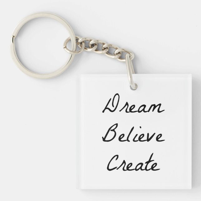 Dream Believe Repeat Key Ring (Front)