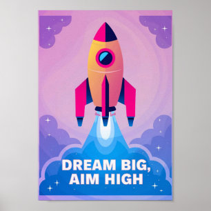Dream Big Aim High Motivational Nursery Wall Art