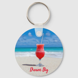 Dream Big Beach Tropical Blue Ocean Key Ring