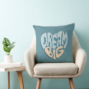 Dream Big: Blue Heart of Success Cushion