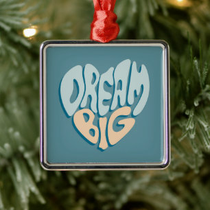 Dream Big: Blue Heart of Success Metal Tree Decoration