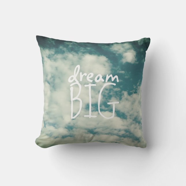 dream big blue sky throw pillow home decor (Front)