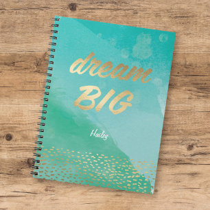 Dream BIG Blue Watercolor   Journal