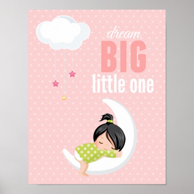 Dream big * choose background colour poster (Front)