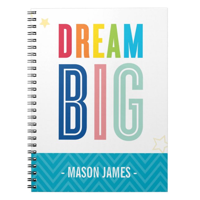 DREAM BIG cool typography bright colours Notebook (Front)