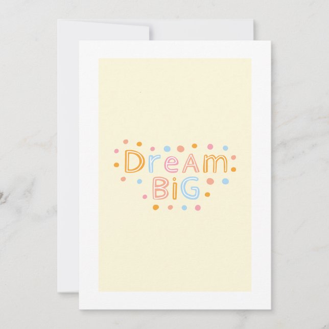 Dream big, cute invitation (Front)