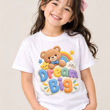 Dream Big Cute Teddy Bear Rainbow