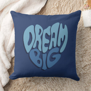 Dream Big: Dark Space-Blue Quote Cushion
