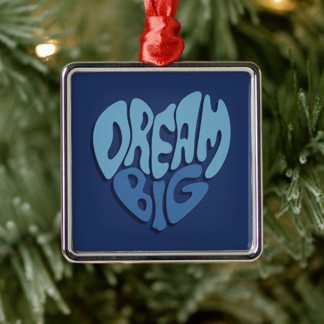 Dream Big: Dark Space-Blue Quote Metal Tree Decoration (Tree)