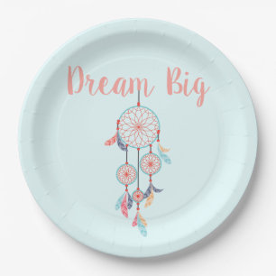 Dream Big Dreamcatcher Bohemian Dream Catcher Paper Plate