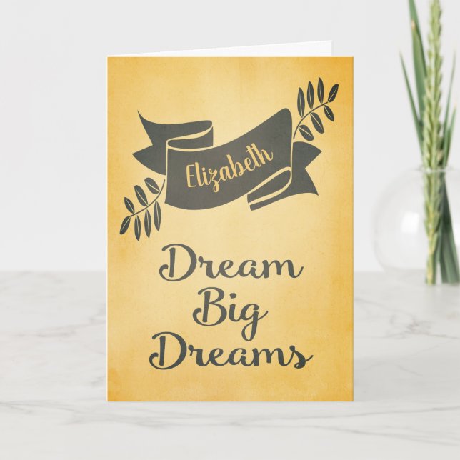 Dream Big Dreams Graduation Congratulations Card (Front)