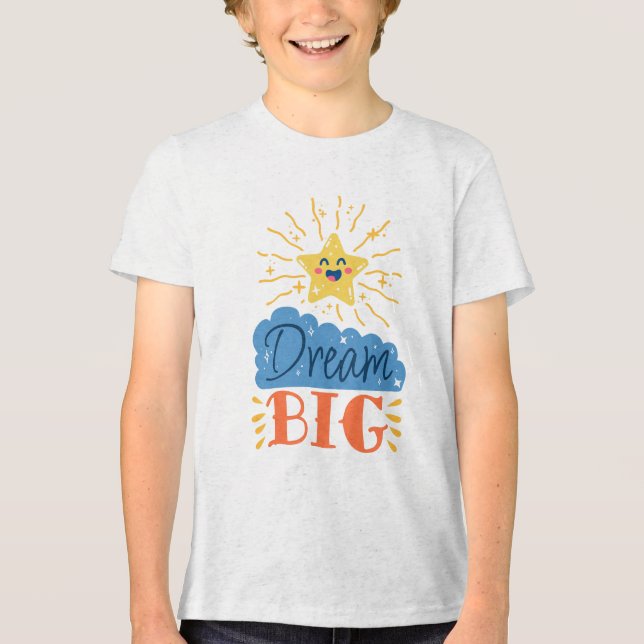 Dream Big Happy Star Light Trails Tri-Blend Shirt (Front)