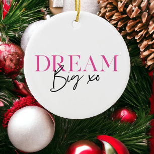 Dream Big Inspirational Motivational Ceramic Tree Decoration