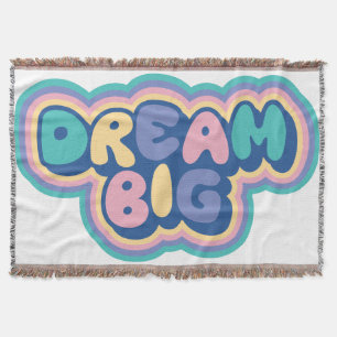 Dream Big Inspirational Typography Design Motiva Throw Blanket