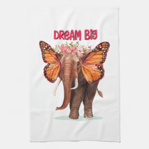 Dream Big Like An Elephant Inspirational Tea Towel