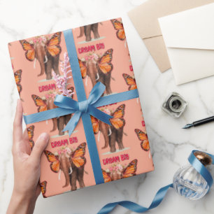 Dream Big Like An Elephant Inspirational Wrapping Paper