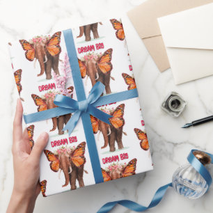 Dream Big Like An Elephant Inspirational Wrapping Paper