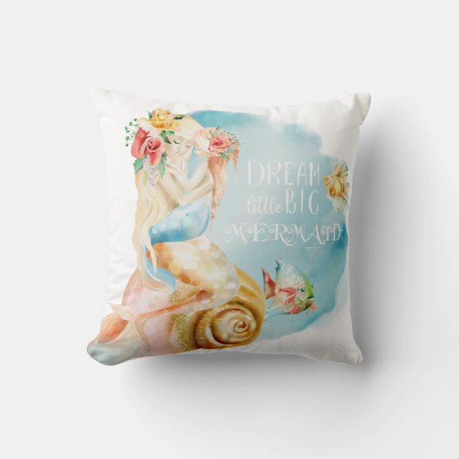 Dream Big Little Mermaid Cushion (Front)