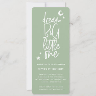 Dream big little one 1st birthday photo card