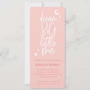 Dream big little one 1st birthday photo card