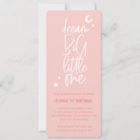 Dream big little one 1st birthday photo card