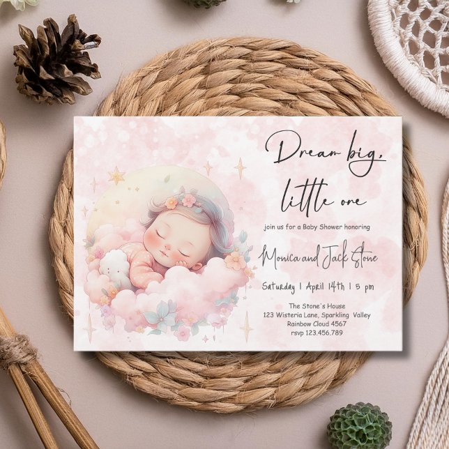 Dream big little one, baby shower invitation (Creator Uploaded)