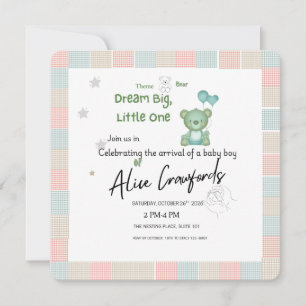  Dream Big Little One Baby Shower Invitation   Ted