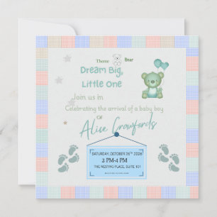 Dream Big Little One Baby Shower Invitation   Tedd