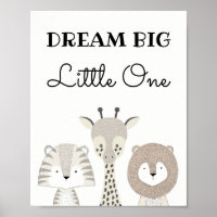 Dream Big Little One Jungle Safari Nursery Art