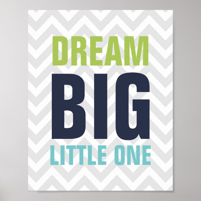 Dream Big Little One Nursery Poster (Front)