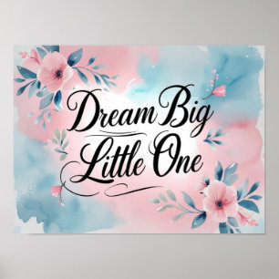 Dream Big Little One – Pastel Nursery Wall Art