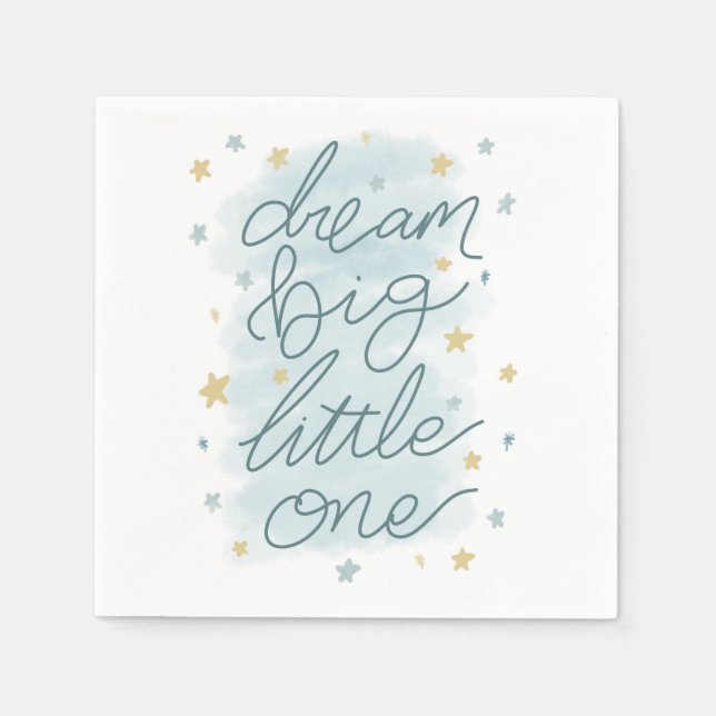 Dream Big Little One Pastel Stars Napkin (Front)