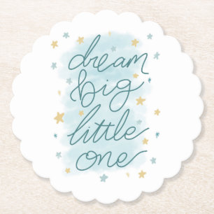 Dream Big Little One Pastel Stars Paper Coaster