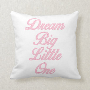 Dream Big Little One Pink Giraffe Nursery Pillow