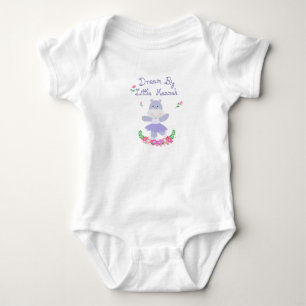 Dream Big Little one, Purple Hippo Ballerina Baby Bodysuit