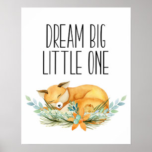 Dream Big Little One, Sleeping Fox Print