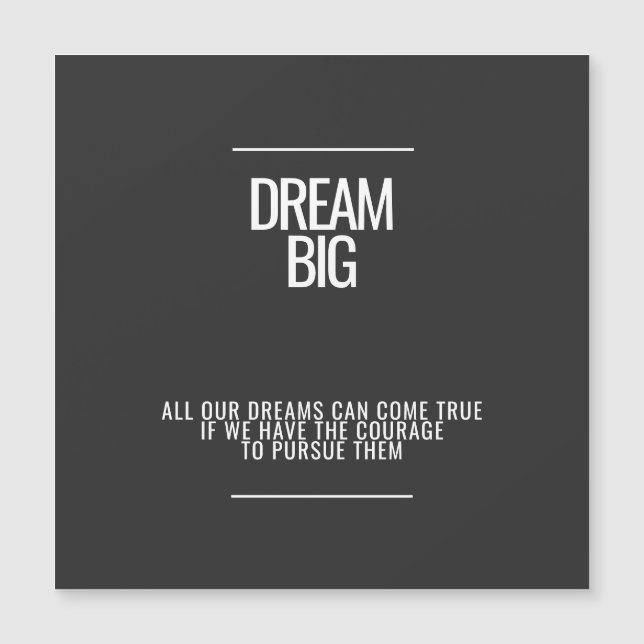 Dream Big Magnetic Card (Front)