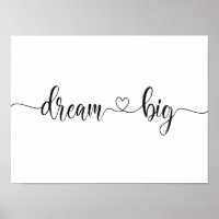 dream big minimalist modern Inspirational heart