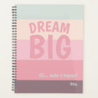 Dream Big Mint Pink Modern Weekly undated Planner