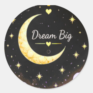 Dream Big Moon and Stars Sticker