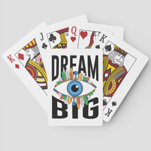 Dream Big motivational design with cityscape Playing Cards (Back)