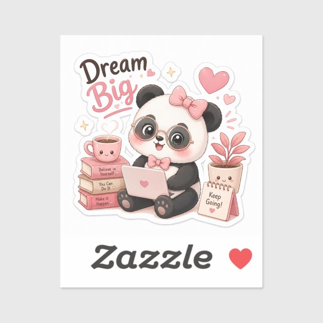 Dream Big – Motivational Panda Sticker (Sheet)